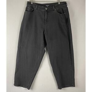 Universal Standard Lou High Rise Barrel Leg Jeans Womens 16 Black NWT